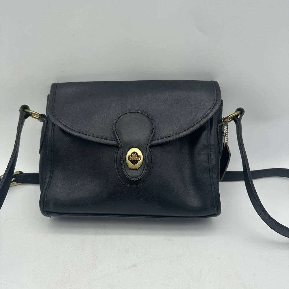 Vintage‎ Coach Devon Crossbody Bag Black Leather Handbag No 0255 235 - Picture 15 of 15